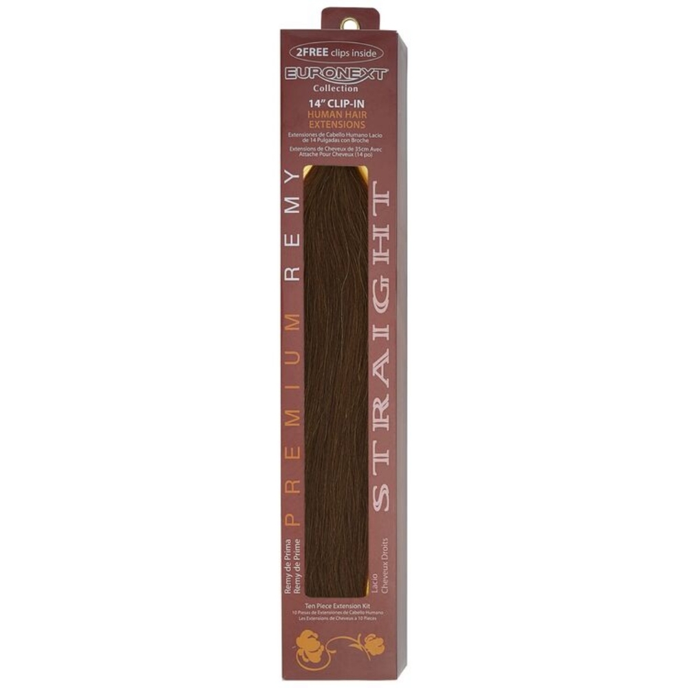 EuroNext 14" Premium Remy Human Extensions Brown